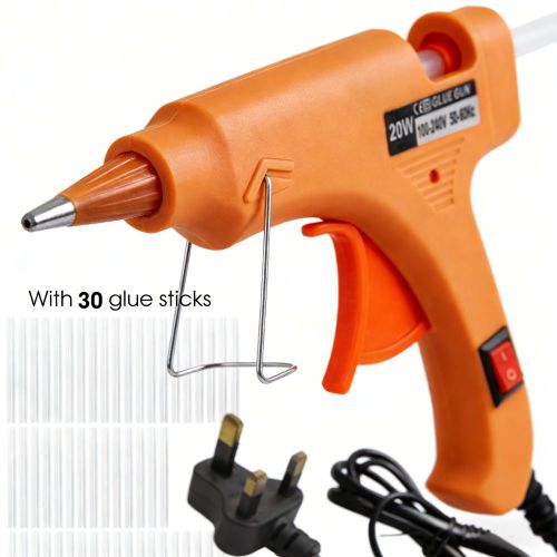 20W Mini Hot Melt Glue Gun with 30pcs Sticks UK Plug- Yellow