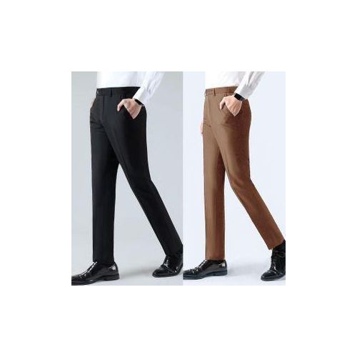 2in1 Corporate Luxury Smart Formal Wear Tailored Men’s Suit Trouser Black, Brown