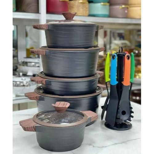 5 Set Non-stick Die Cast Iron Pot Set Cookware