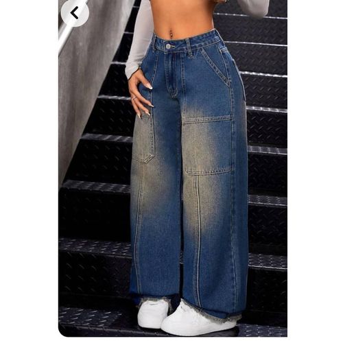 Trendy Boyfriend Ladies Jeans-Wash blue