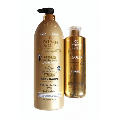 Ayirah Gold Brightening and Lightening Gold Lotion 500ml and Shower Gel 1000ml (2in1 set)