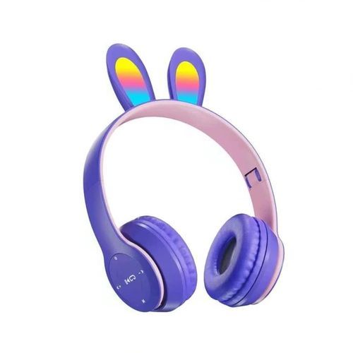 Rabbit Ears Wireless On-Ear Headset With Mic, Blue - B12
