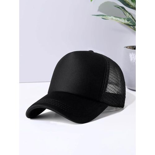 Quality net unisex plain black cap