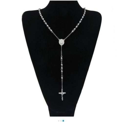 Sliver Chaplets Chain With Cross Pendant