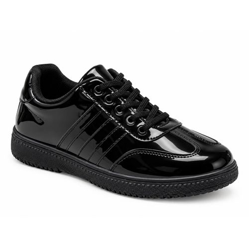 Black Patent Leather School Casual Sneakers