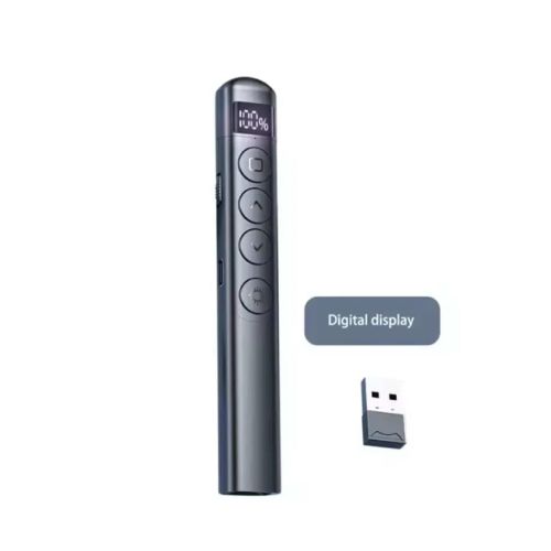 GENWP004 PowerPoint Remote Control Rechargeable Wireless Laser Presenter with Digital Display - Black
