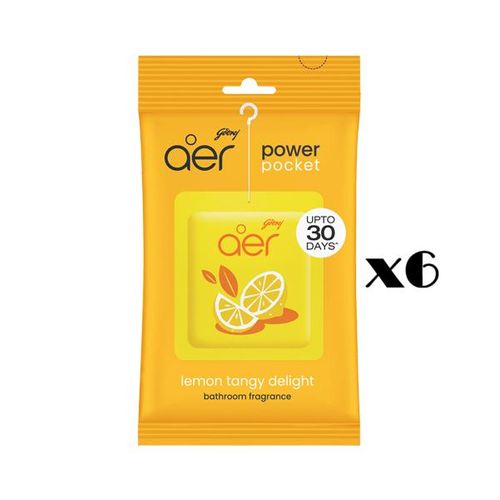 Aer Power Pocket Lemon Tangy Delight Air freshener-6Pcs