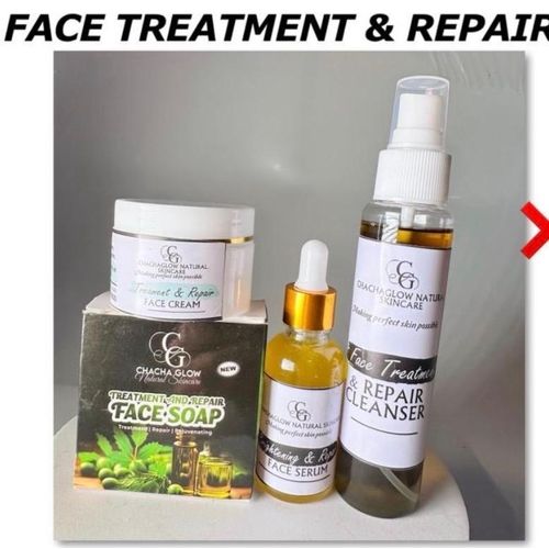 Cha cha glow natural face treatment & repair 4 in 1 set