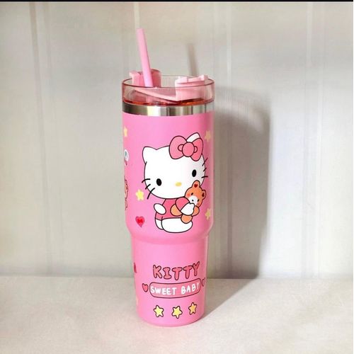 Cute Insulated Stainless Steel Tumbler with Straw Portable tumbler Travel Cup