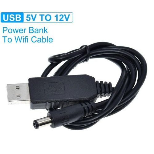 Usb Power Power USB To DC Cable WiFi To Router Powerbank Cord Cable DC 5V To 12V USB Cable Converter Wifi Router (12V)