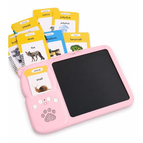Interactive Talking Flash Cards with Drawing Pad – Rechargeable Early Learning Educational Toy for Kids