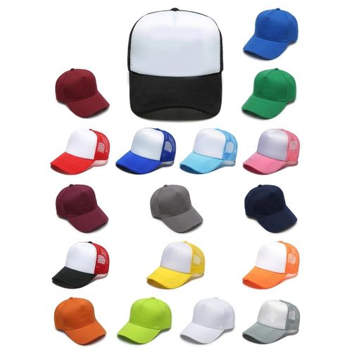 Men & Women Plain Caps Cotton Adjustable Snapback hats Hip Hop mesh Cap summer Outdoor Sun hat