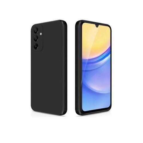 Samsung A15 Silicone Phone Case & Pouch With Camera Protection - Scratch Resistance, Shockproof Protective Case (SAMSUNG) - ( Black )