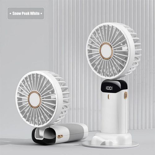 USB Rechargeable Hand Fan Foldable USB Rechargeable Mini Hand Fan Mini Rechargeable Hand Fan With Power Bank Functions - Handheld Fan with LED Display, 90° Foldable, 5 Speed Wind,Hand Held/Neck/Desk Personal Mini Fan With Stand, Makeup Fans for Women