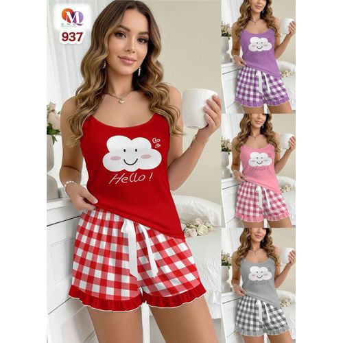 Women's Love Print Short Pyjama 1pcs - different colours