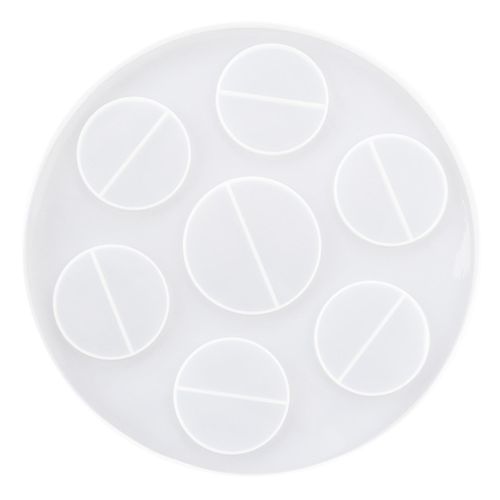7 Cells Hard Drink Serving Tray Soft Stencil Easy Release Silicone Casting DieWhite NO5245