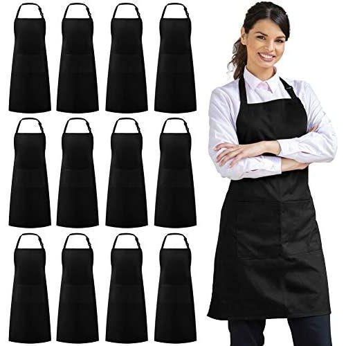 Cooking Kitchen Apron 1pc for Women, Men Chef, BBQ Drawing Apron Bulk, Black: Home & Kitchen