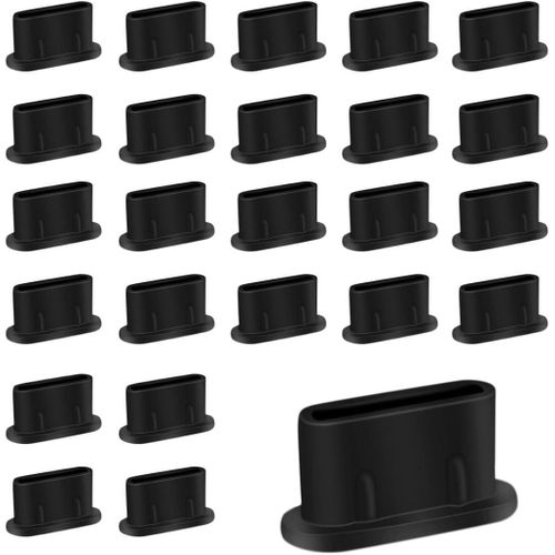 25 Pcs Type-C Charging Port Dust Plugs, Universal Silicone Port Protectors for Tecno Infinix Samsung Android Phones
