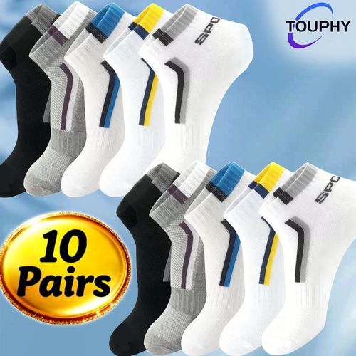 10 - Pack Men's Athletic Ankle Socks, Sport Socks for Breathable and Comfortable Wear