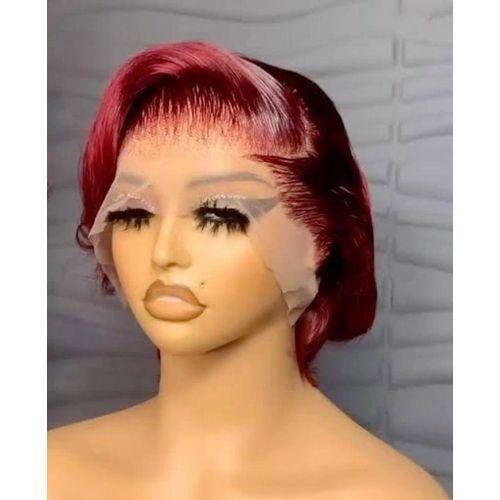 Tiwa pixie cut wig with frontal -wine