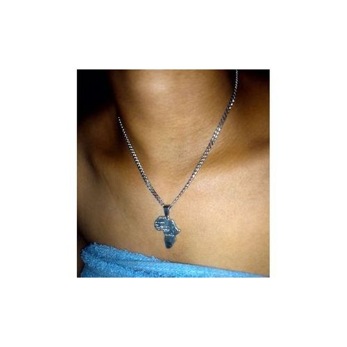 Cuban Chain With Map Pendant Silver