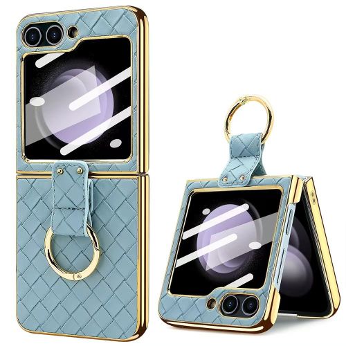 Leather Case With Ring Holder For Galaxy Z Flip 6 5g - Black