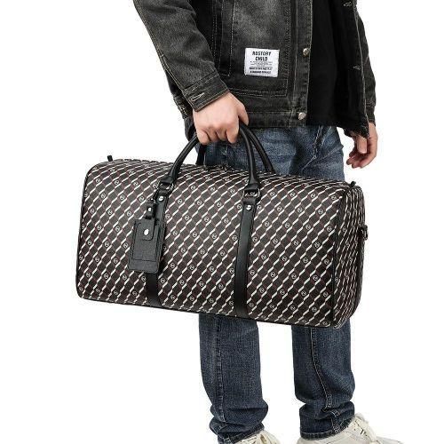 Spacious Duffel Bag for Everyday Travel, Main Pocket for Traveling Gear, Travel Essential, Checked Pattern Gym Duffel bag, handbag, Unisex Designer Travel Tote with Luggage Tag, Heavy Duty Outdoor Sport Bag, Business Trip Handbag, Duffel