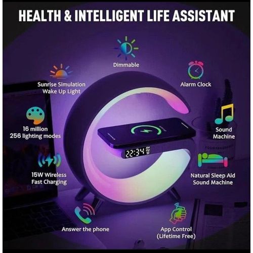 Smart LED Wireless Charging Lamp - Alarm Clock with RGB Night Light