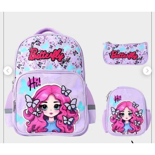 3-in-1 Butterfly Girl’s Backpack Set