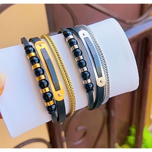 2in1 Super Quality & Attractive Men's Bracelet 4 All Attires