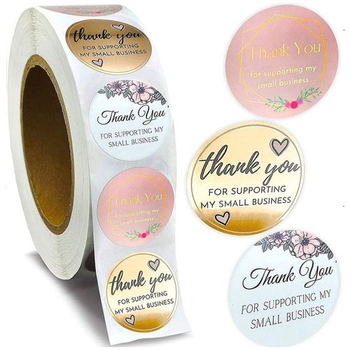 500pcs 1.5inch 3.8cm Big Thank You Stickers – Round Adhesive Labels for Packaging, Gifts & Orders