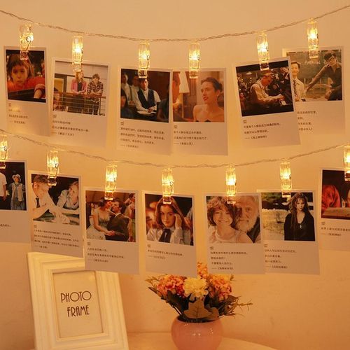Warm LED Photo Clip String Lights – Battery Powered Fairy Lights with 10 Clips for Bedroom Wedding Party Christmas Home Decor