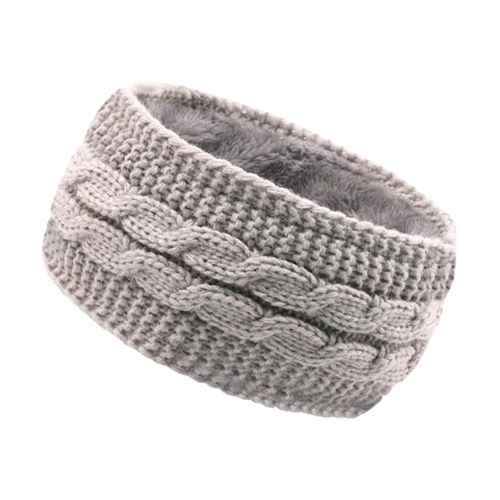 Womens Chunky Knit Head Wraps Braided Winter Headbands Ear Warmers Gift For Mom Wife GirlfriendLight Grey NO5419