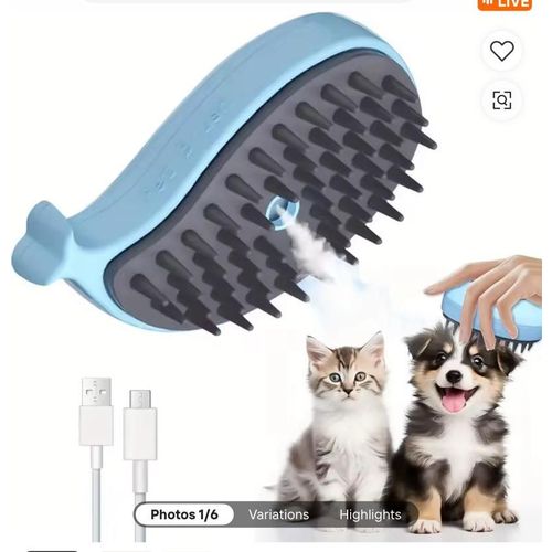 Pet spray massage comb with steam and charger