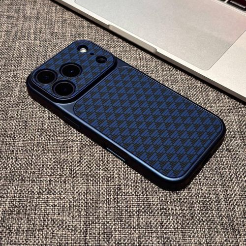 Stand Out in Style – Blue Geometric Triangle Pattern Magnetic Case for iPhone 17 Pro Max, Corning-Inspired Hard Protective Phone Cover with Integrated Camera Cutout, Magnetic Design, Stylish Geometric Pattern Phone Case for Apple 17 Pro Max
