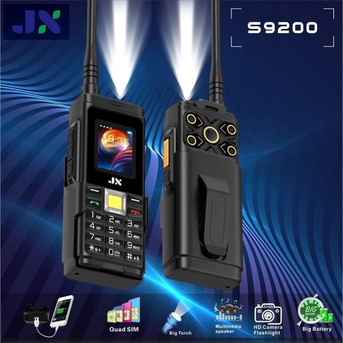 S9200 Rugged Feature Phone, Quad SIM, Power Bank Function, Bluetooth Speaker, Big Torch