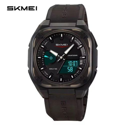 Fashion Waterproof Black Leather Wristwatch