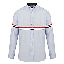 Men&#039;s Coloured Ribbon Shirt - Blue