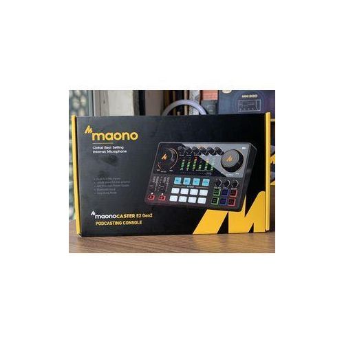 Maono MaonoCaster E2 Gen2 Podcast Production Studio – Dual XLR Audio Interface, 48V Phantom Power, Bluetooth, Sound Effects Console for Podcast, Streaming, Recording & Karaoke – Black