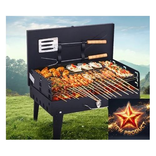 Foldable Portable Charcoal Barbeque Grill-Easy to Carry For Outdor Events