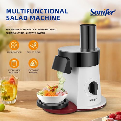 SF-5551 Sleek Multi-Purpose 6-in-1 Electric Salad Maker & Vegetable Slicer