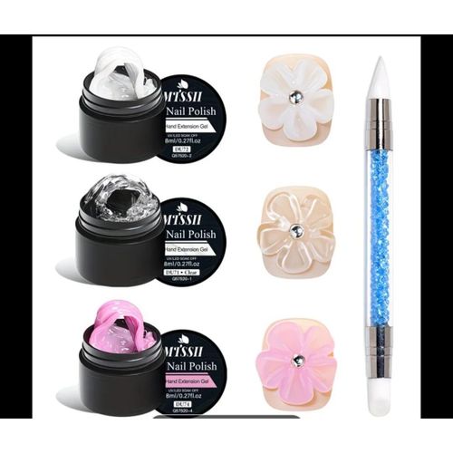 3colours Builder Gel for Nails Non-Stick Hand Sculpture Hard Gels