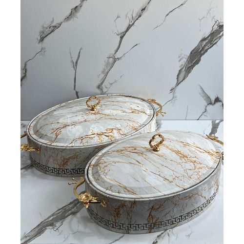 set of insulated marble hot pot casserole