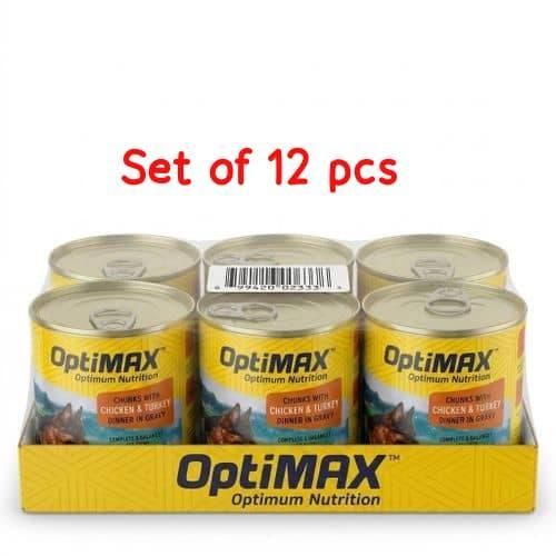 12-Piece Set of OptiMAX Chicken & Turkey Dinner in Gravy Wet Dog Food.