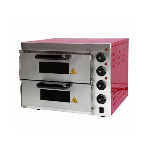 Industrial Electric Pizza Oven - Double Deck Oven Red