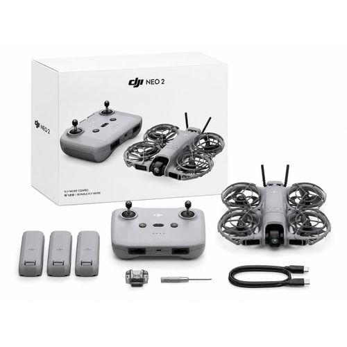 DJI Neo 2 Fly More Combo Mini Camera Drone with Remote Controller, 4K Camera, Intelligent Flight Modes & Extra Batteries