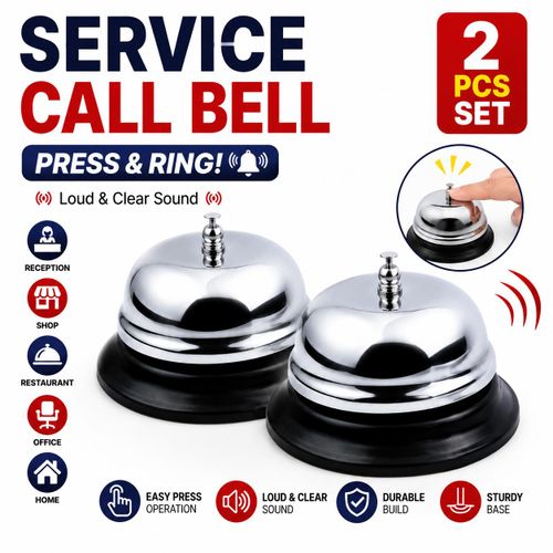 2pcs Service Call Bell Set – Reception Desk Counter Bell