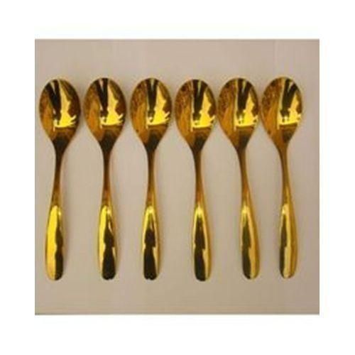Gold Plated Stainless Steel Table Spoons - 12Pcs
