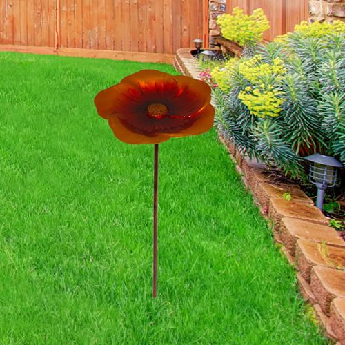 Birdfeeder With Metal Stake Garden Gold Brown