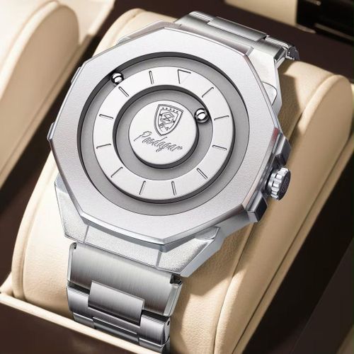 POEDAGAR Extremely Sophisticated & Premium Mechanical Magnetic Wristwatch For Classy Men +FREE NECKLACE
